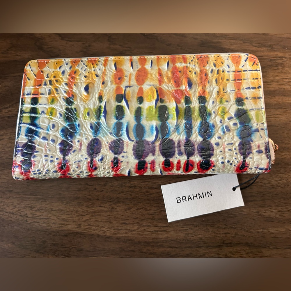 NWT Brahmin Skyler Melbourne Leather Wallet in Celebrate